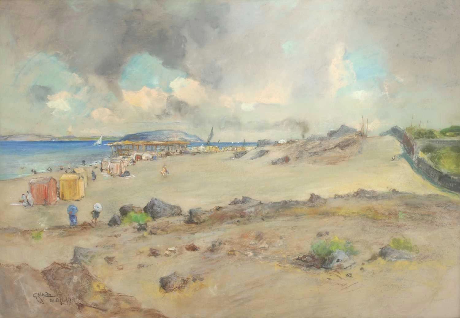 Vasta scena sulla spiaggia